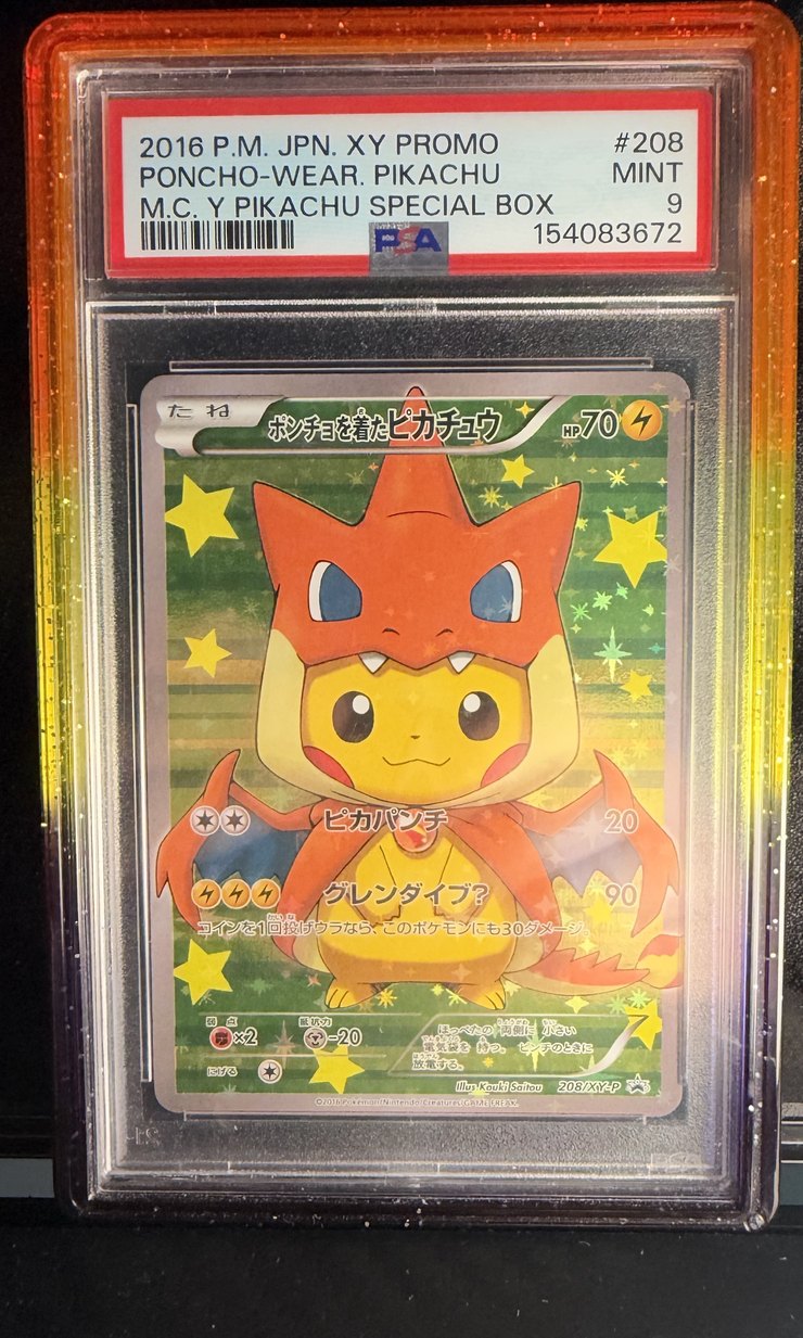 Poncho-Wearing Pikachu #208 PSA 9