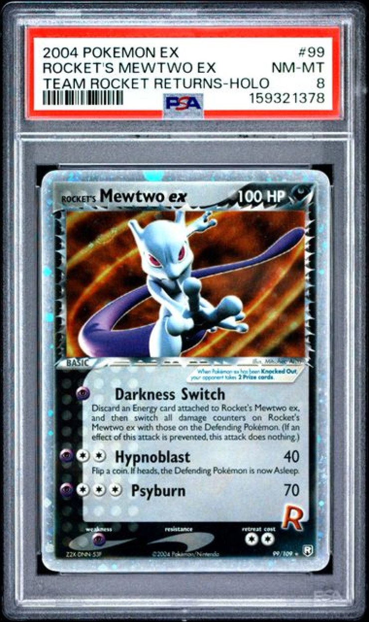 Rocket's Mewtwo ex #99 PSA 8